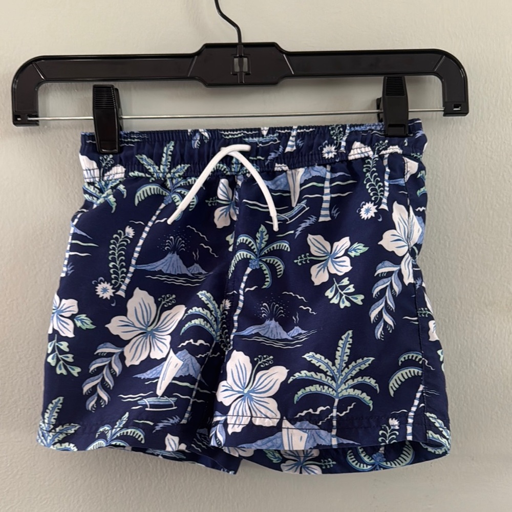 Navy Floral Swim Shorts